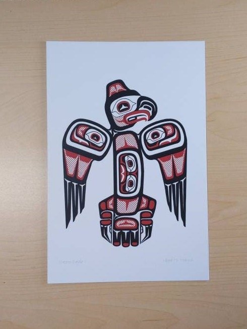 Stastos Eagle I by Lloyd Harsch Haida Artist 6"x9" Art Card