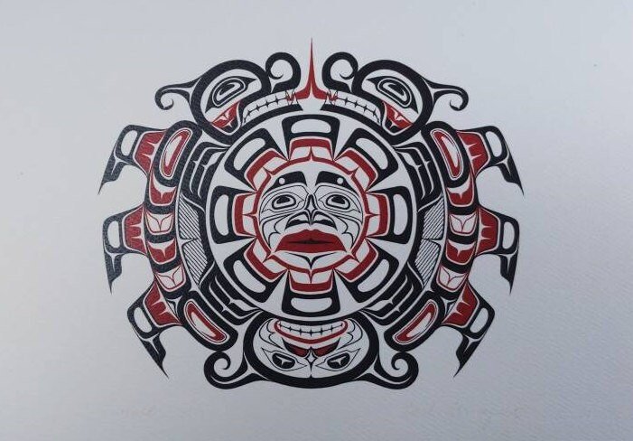 Sistiutl by Carl Stromquist Salish Artist 6"x9" Art Card