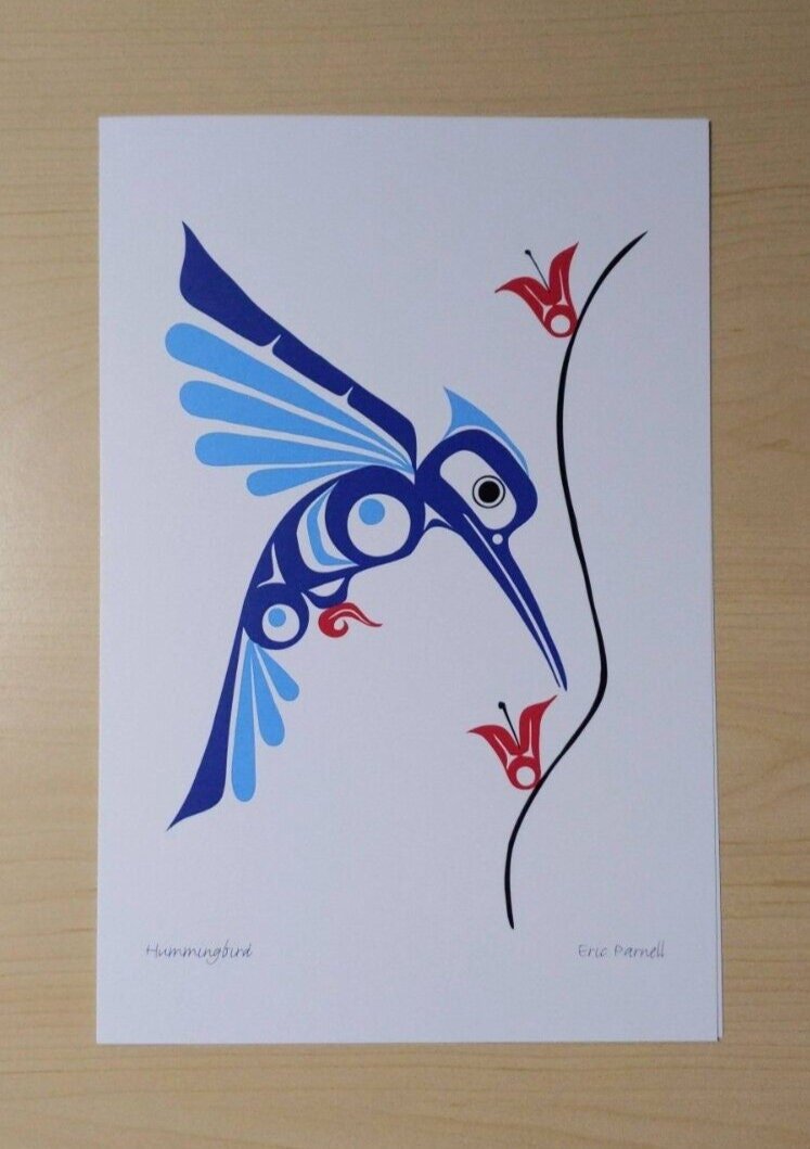 Hummingbird by Eric Parnell Haida Artist 6"x9" Art Card