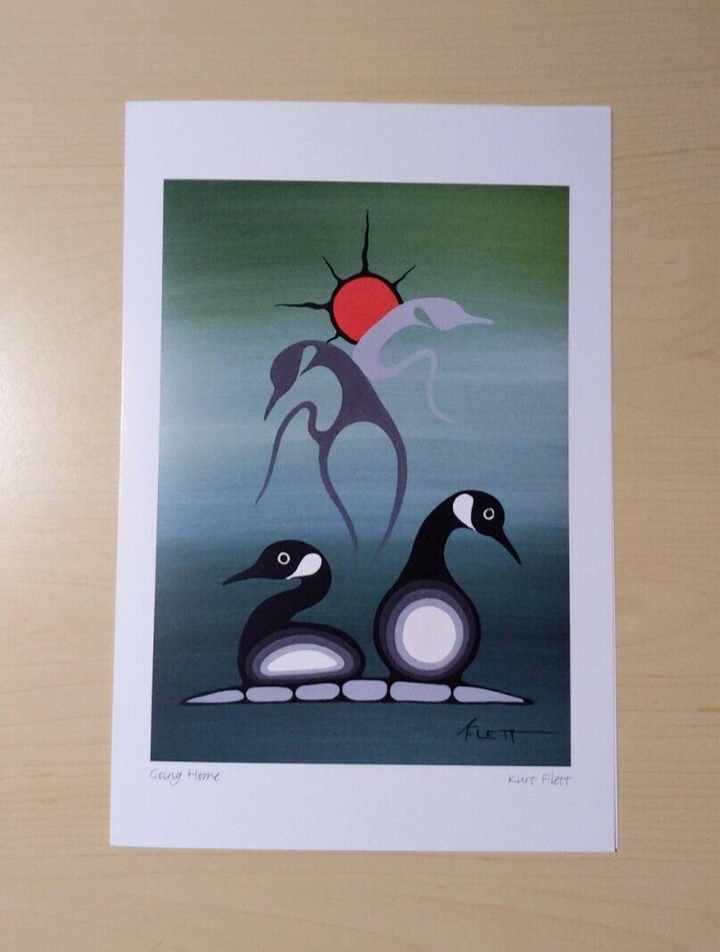 Going Home by Kurt Flett Oji-Cree Artist 6"x9" Art Card