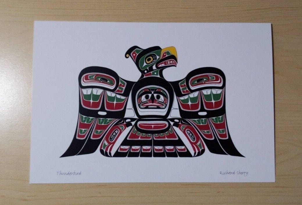 Thunderbird by Richard Shorty Northern Tutchone Artist 6"x9" Art Card