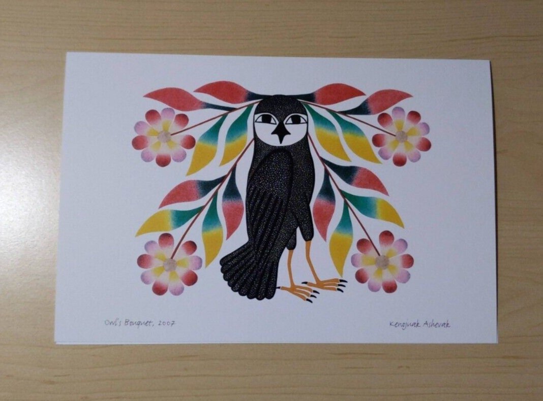 Owl's Bouquet by Kenojuak Ashevak Inuit Artist 6"x9" Art Card