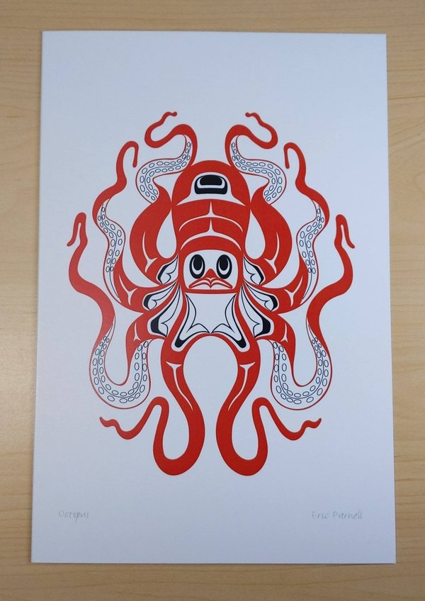 Octopus by Eric Parnell Art Card Haida Northwest Coast Native