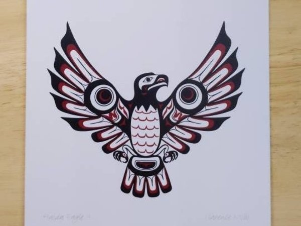 Haida Eagle II by Clarence Mills Haida Artist 6"x9" art card