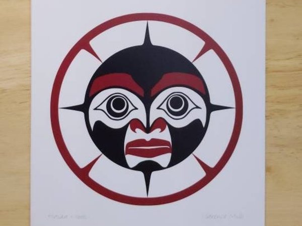 Haida Moon by Clarence Mills Haida Artist 6"x9" art card