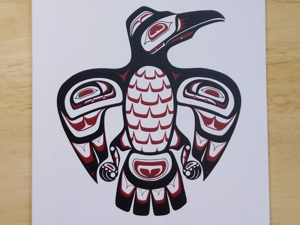 Haida Raven II by Clarence Mills Haida Artist 6"x9" art card