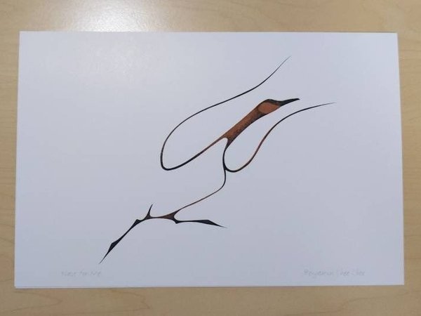 Wait For Me by Benjamin Chee Chee Ojibway Artist 6"x9" Art Card