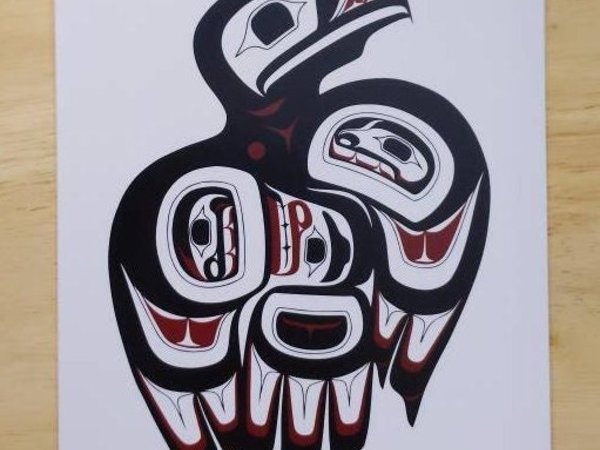 Haida Eagle by Clarence Mills Haida Artist 6"x9" art card