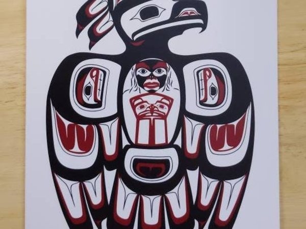 Haida Thunderbird by Clarence Mills Haida Artist 6"x9" art card