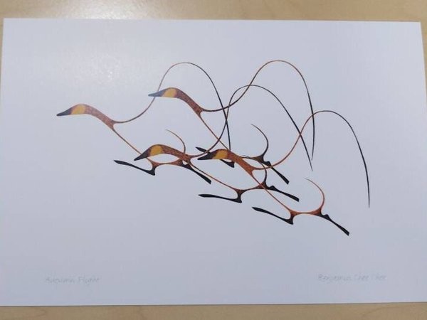 Autumn Flight by Benjamin Chee Chee Ojibway Artist 6"x9" Art Card