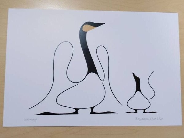 Learning by Benjamin Chee Chee Ojibway Artist 6"x9" Art Card
