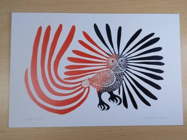 Enchanted Owl by Kenojuak Ashevak Inuit Artist 6"x9" Art Card