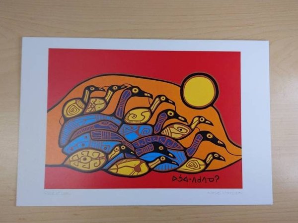 Flock of Loons by Norval Morrisseau Ojibway Artist 6"x9" Art Card