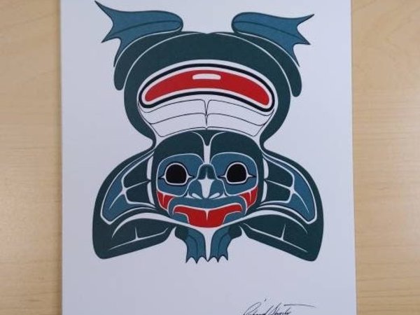Frog by Richard Shorty Northern Tutchone Yukon Artist 6"x9" Art Card