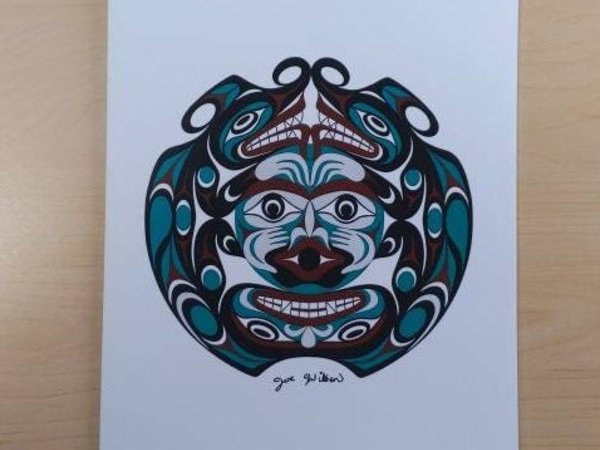 Two-Headed Serpent by Joe Wilson Salish Artist 6"x9" Art Card