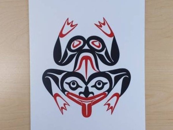 Frog by Pauline Bull Salish Artist 6"x9" Art Card