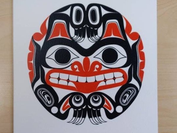 Haida Grizzly Bear Xhuwaji by Bill Reid Haida Artist 6"x9" Art Card