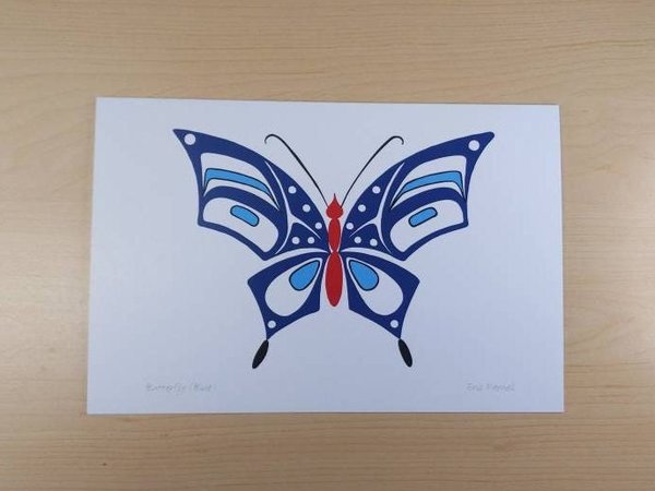 Butterfly Blue by Eric Parnell Haida Artist 6"x9" Art Card