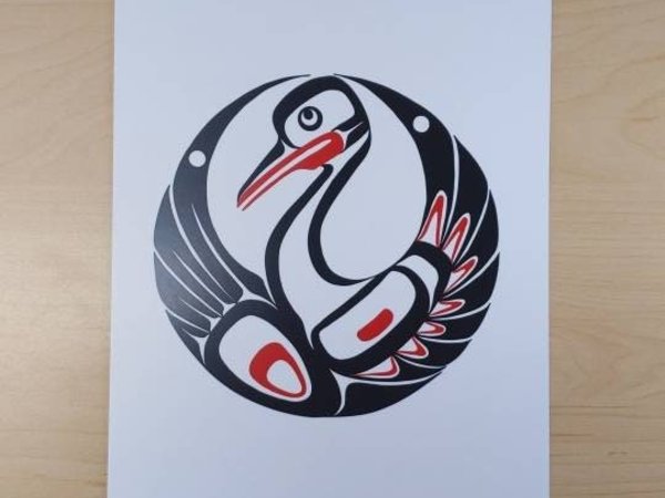 Crane Design 2 by Eric Parnell Haida Artist 6"x9" Art Card