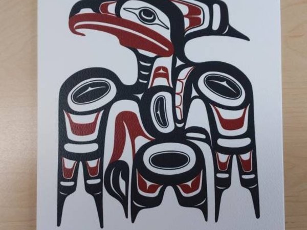 Hawk by Alvin Adkins Haida Artist 6"x9" Art Card