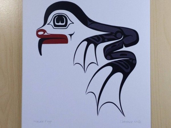 Haida Frog by Clarence Mills Haida Artist 6"x9" art card