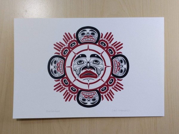 Brotherhood by Carl Stromquist Interior Salish Artist 6"x9" Art Card