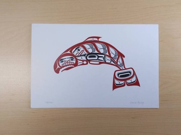 Salmon by David Boxley Tsimshian Artist 6"x9" Art Card