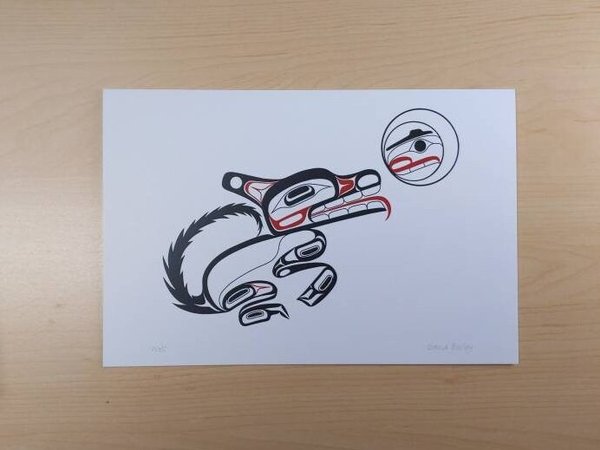 Wolf by David Boxley Tsimshian Artist 6"x9" Art Card