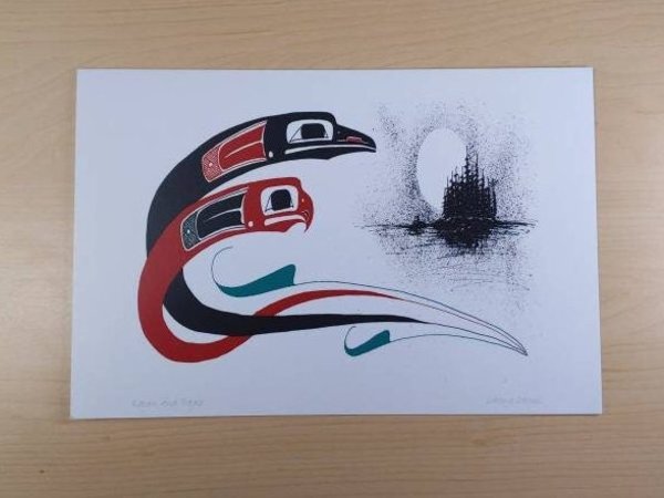 Raven and Eagle by Danny Dennis Tsimshian Artist 6"x9" Art Card