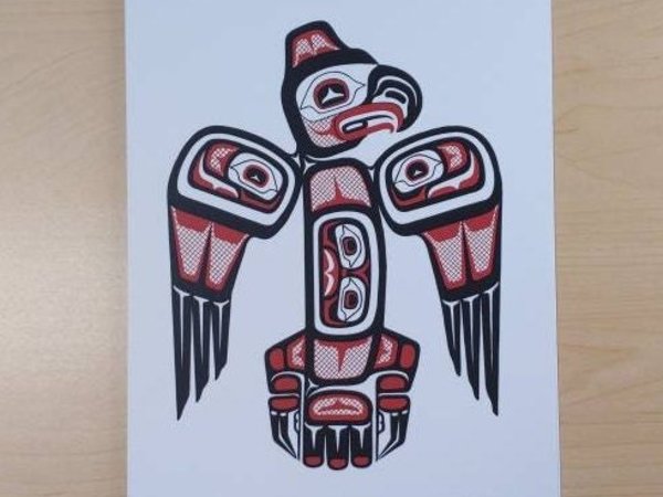 Stastos Eagle I by Lloyd Harsch Haida Artist 6"x9" Art Card