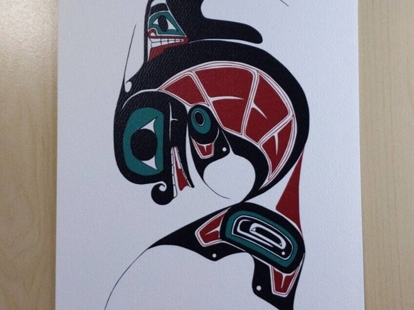 Killer Whale by Danny Dennis Tsimshian Artist 6"x9" Art Card