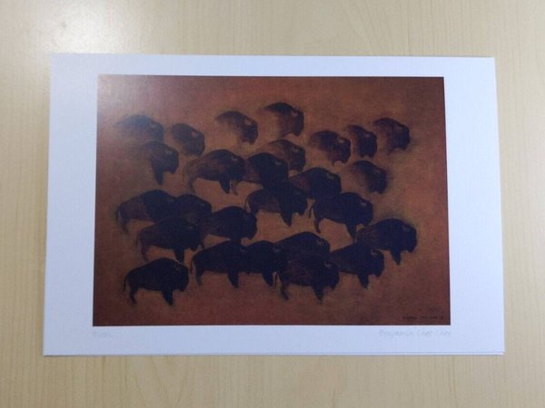 Bison by Benjamin Chee Chee Ojibway Artist 6"x9" Art Card