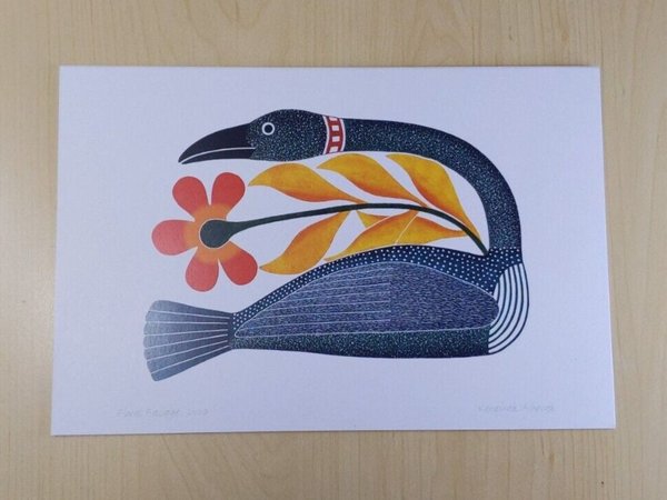 Floral Passage by Kenojuak Ashevak Inuit Artist 6"x9" Art Card