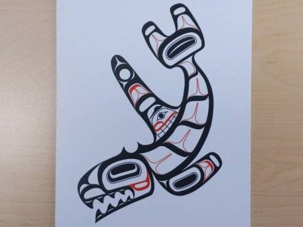 Killer Whale by David Boxley Tsimshian Artist 6"x9" Art Card No. 686