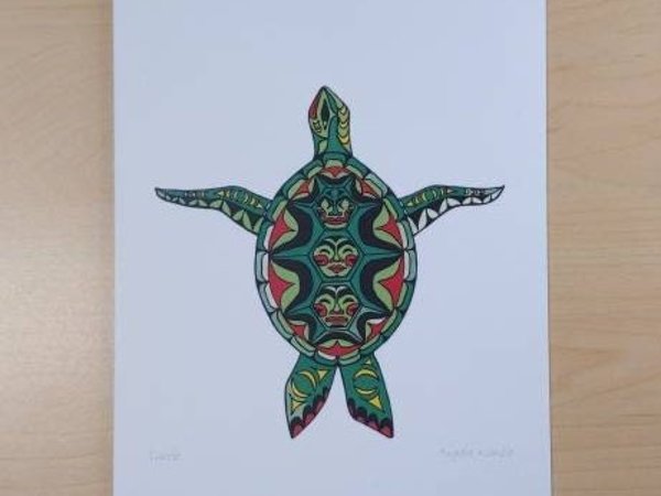 Turtle by Angela Kimble Coast Salish Artist 6"x9" Art Card