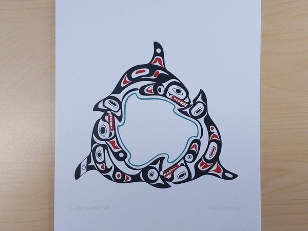Killer Whale Pod Odin by Odin Lonning Tlingit Artist 6"x9" Art Card