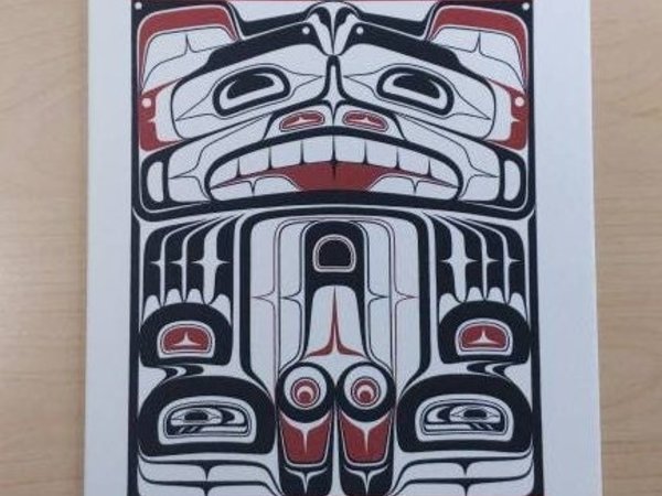 Black Bear Box Design by Carl Stromquist Salish Artist 6"x9" Art Card