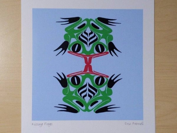 Kissing Frogs by Eric Parnell Haida Artist 6"x9" Art Card