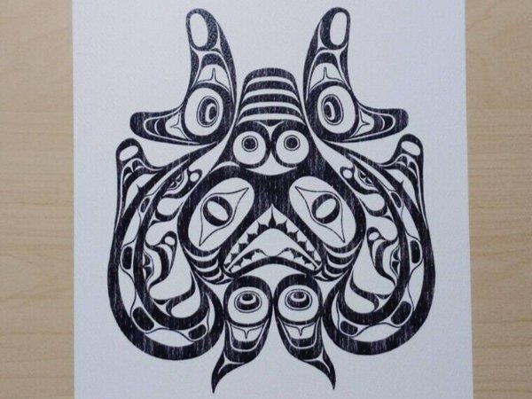 Dogfish Xaxada Bill Reid Northwest Coast Haida Artist 6"x9" Art Card